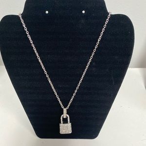 Rhinestone Lock Necklace